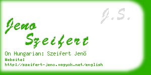 jeno szeifert business card